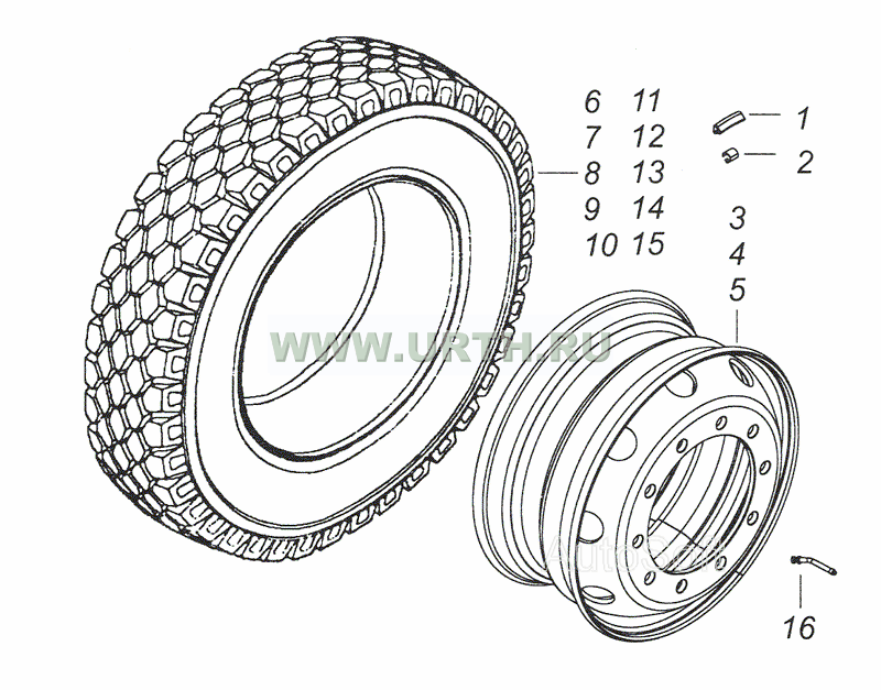 4308-3101711 Колесо 6,75x19,5 с шиной